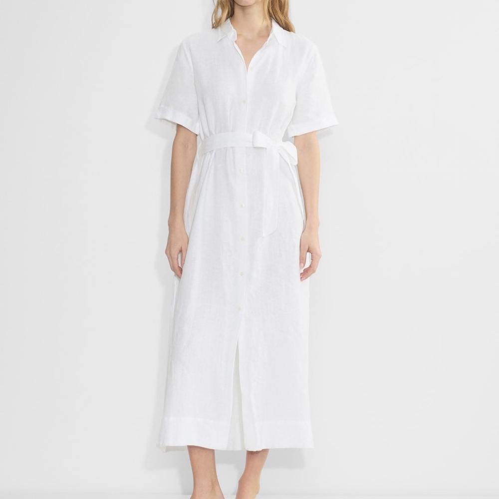Aritzia Wilfred White Eleta Linen Maxi Dress